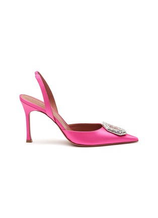 Main View - Click To Enlarge - AMINA MUADDI - ‘CAMELIA’ 90 SATIN SLINGBACK PUMPS