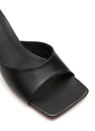 Detail View - Click To Enlarge - AMINA MUADDI - ‘LAURA’ METAL HEEL LEATHER SLIPPERS