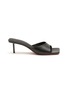 Main View - Click To Enlarge - AMINA MUADDI - ‘LAURA’ METAL HEEL LEATHER SLIPPERS