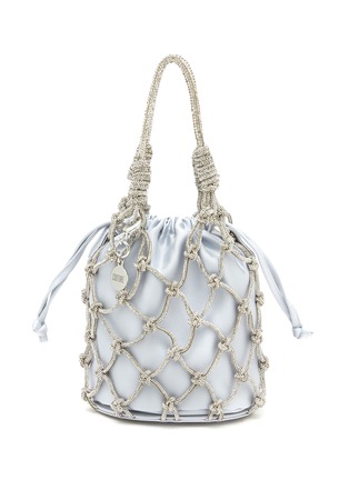 Main View - Click To Enlarge - JUDITH LEIBER - Crystal Embellished Net Satin Bucket Bag