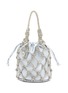 JUDITH LEIBER - Crystal Embellished Net Satin Bucket Bag