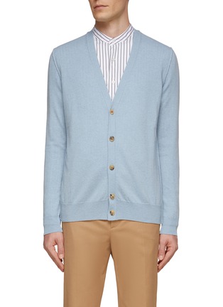 Main View - Click To Enlarge - MAISON MARGIELA - V-NECK EXPOSED SEAMS CASHMERE CARDIGAN