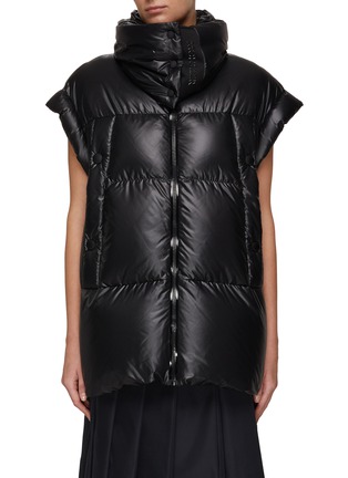 Main View - Click To Enlarge - MONCLER - CAP SLEEVE HIGH NECK BOXY PUFFER VEST