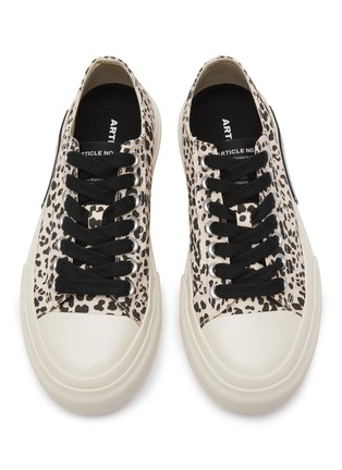 Detail View - Click To Enlarge - ARTICLE NO. - VULCANIZED LOW TOP LACE UP LEORAPD PRINT SNEAKERS
