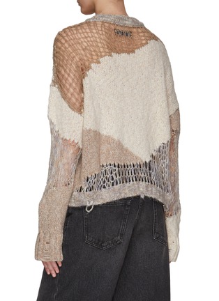 Back View - Click To Enlarge - AMIRI - CAMO OVERSIZED OPEN KNIT SWEATER