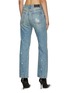 Back View - Click To Enlarge - AMIRI - DISTRESSED DETAIL LIGHT WASH STRAIGHT LEG DENIM JEANS