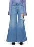 Main View - Click To Enlarge - PETER DO - Leg Rip Light Washed Wide Leg Jeans