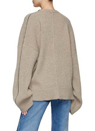 Back View - Click To Enlarge - PETER DO - Tattoo Ribbed Merino Wool Blend Knit Cape Sweater