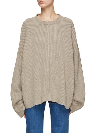 Main View - Click To Enlarge - PETER DO - Tattoo Ribbed Merino Wool Blend Knit Cape Sweater