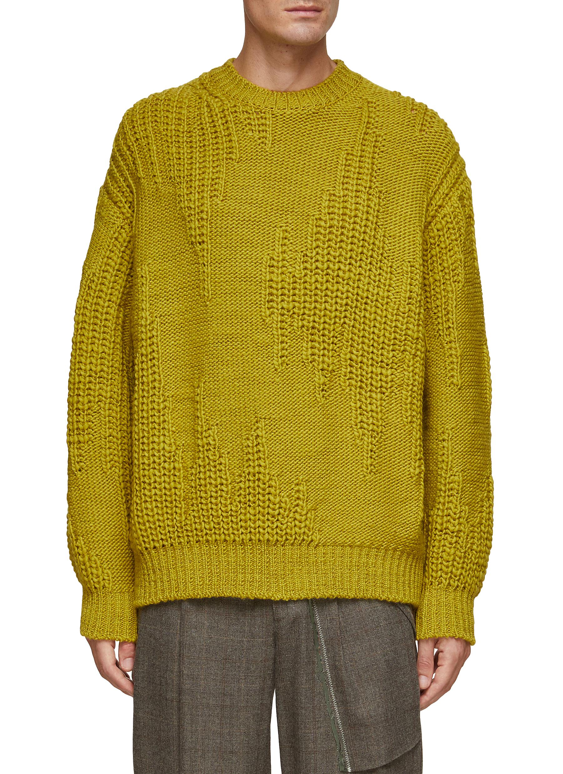 YOKE Iregular Knitted Crewneck Sweater