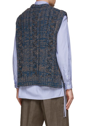 Back View - Click To Enlarge - YOKE - CREWNECK RELAXED FIT KNITTED VEST