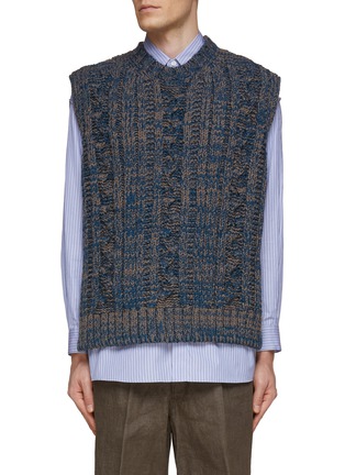 Main View - Click To Enlarge - YOKE - CREWNECK RELAXED FIT KNITTED VEST