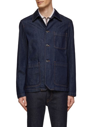 Main View - Click To Enlarge - BARENA - BUTTON UP FRONT SPREAD COLLAR DENIM OVERSHIRT