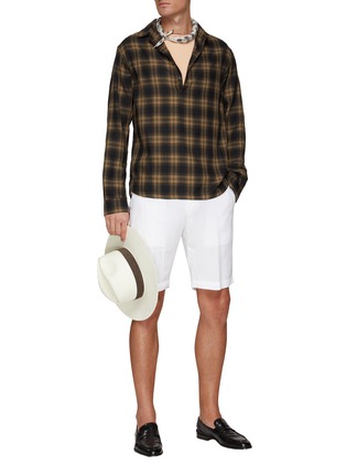 Figure View - Click To Enlarge - BARENA - ‘PAVAN’ POINT COLLAR FLANNEL CHECKED SHIRT