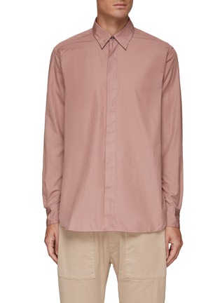 Main View - Click To Enlarge - BARENA - ‘THROSA' POINTED COLLAR POPELINE SHIRT