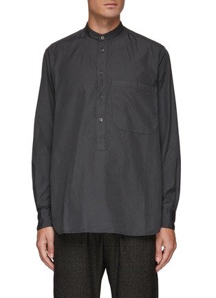 Main View - Click To Enlarge - BARENA - Mandarin Collar Half Placket Cotton Shirt