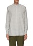 Main View - Click To Enlarge - BARENA - Mandarin Collar Half Placket Striped Cotton Shirt