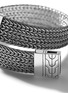 Detail View - Click To Enlarge - JOHN HARDY - ‘CLASSIC CHAIN’ REVERSIBLE STERLING SILVER BLACK RHODIUM PLATED SILVER BRACELET
