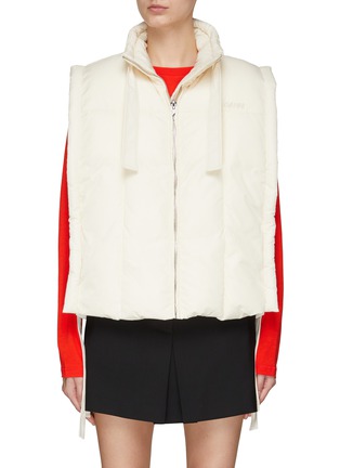 Main View - Click To Enlarge - GANNI - Tie Appliqued High Neck Oversized Puffer Vest