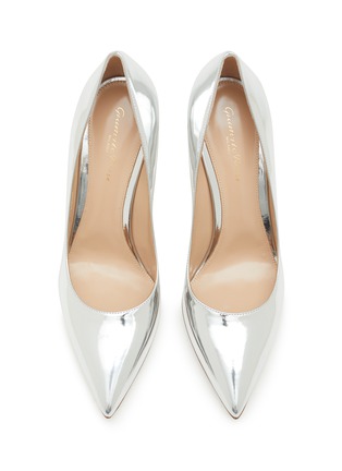 Detail View - Click To Enlarge - GIANVITO ROSSI - ‘GIANVITO’ METALLIC LEATHER PUMPS