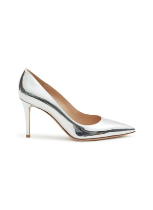 Main View - Click To Enlarge - GIANVITO ROSSI - ‘GIANVITO’ METALLIC LEATHER PUMPS