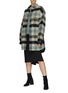 Figure View - Click To Enlarge - RICK OWENS  - Plaid Alpaca Wool Blend Oversized Overshirt