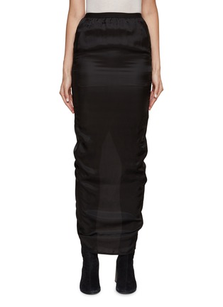Main View - Click To Enlarge - RICK OWENS  - Back Slit Elastic Waist Silky Pillar Skirt