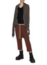 Figure View - Click To Enlarge - RICK OWENS  - Drop Crotch Cropped Drawstring Pants