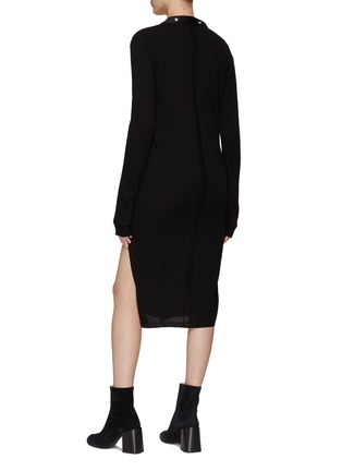 Back View - Click To Enlarge - RICK OWENS  - ‘SASCHA’ LONGLINE BUTTON DETAIL WOOL CARDIGAN