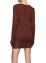 Back View - Click To Enlarge - RICK OWENS - Rasato Virgin Wool Knit V-Neck Long-Sleeved Top