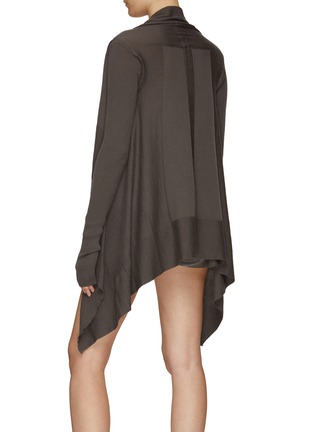 Back View - Click To Enlarge - RICK OWENS  - Draped Wool Knit Wrap Cardigan