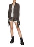 Figure View - Click To Enlarge - RICK OWENS  - Draped Wool Knit Wrap Cardigan