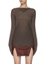 Main View - Click To Enlarge - RICK OWENS  - LONG SLEEVE COLUMN WOOL KNIT SWEATER