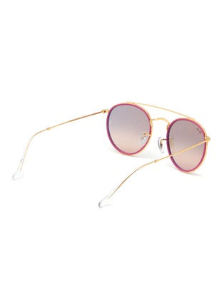 Figure View - Click To Enlarge - RAY-BAN - METAL ROUND FRAME PINK LENS DOUBLE BRIDGE SUNGLASSES