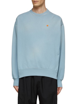 Main View - Click To Enlarge - ACNE STUDIOS - FADE OUT MICRO FACE PATCH CREWNECK SWEATSHIRT
