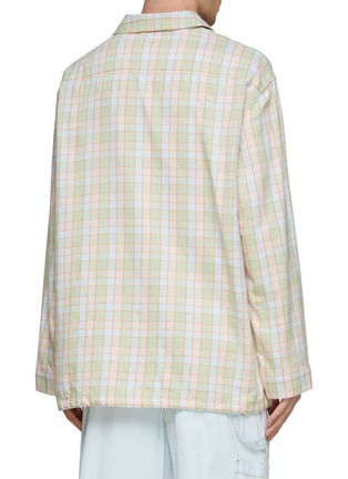 Back View - Click To Enlarge - ACNE STUDIOS - OVERSIZE SLANTED POCKET CHEQUERED FLANNEL OVERSHIRT