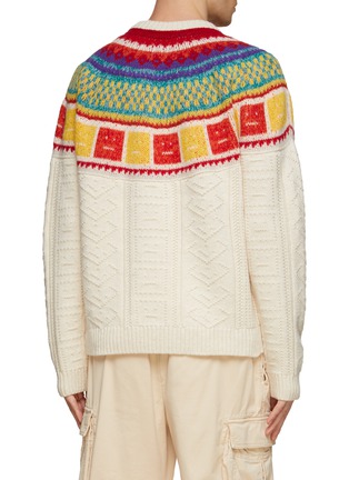 Back View - Click To Enlarge - ACNE STUDIOS - CREWNECK RAINBOW FACE LOGO KNITTED SWEATER