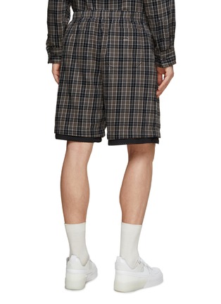 Back View - Click To Enlarge - ACNE STUDIOS - CHECK FLANNEL BASKETBALL MESH SHORTS