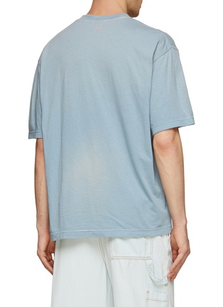 Back View - Click To Enlarge - ACNE STUDIOS - Micro Face Logo Washed Cotton Crewneck T-Shirt