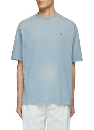 Main View - Click To Enlarge - ACNE STUDIOS - Micro Face Logo Washed Cotton Crewneck T-Shirt
