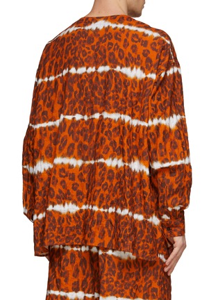 Back View - Click To Enlarge - ACNE STUDIOS - Tie Dye Leopard Print Cotton Blend Flannel Shirt