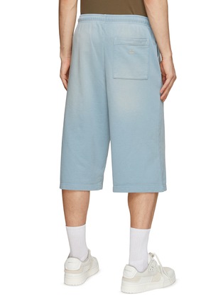 Back View - Click To Enlarge - ACNE STUDIOS - Face Logo Washed Cotton Drawstring Long Sweat Shorts