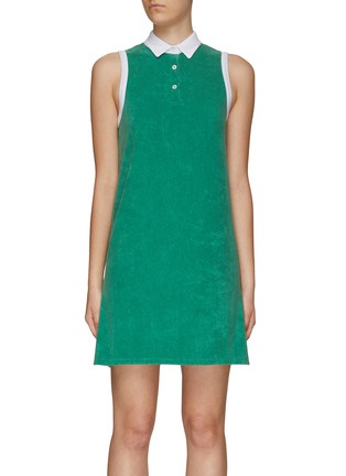 Main View - Click To Enlarge - KULE - Contrasting Shirt Collar Cotton Terry Sleeveless Dress