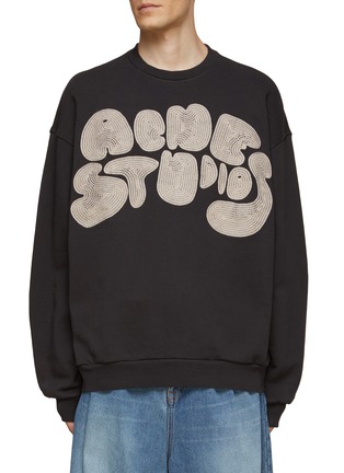 Main View - Click To Enlarge - ACNE STUDIOS - OVERSIZE LOGO EMBROIDERED SWEATSHIRT