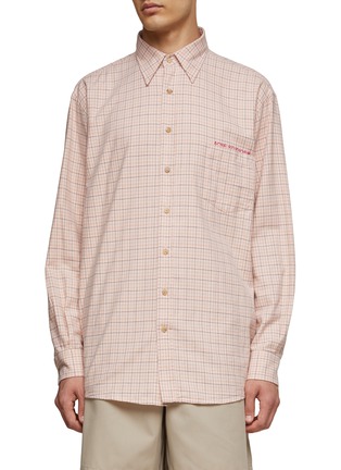 Main View - Click To Enlarge - ACNE STUDIOS - WINDOWPANE CHECKED RELAXED LONG SLEEVE SHIRT