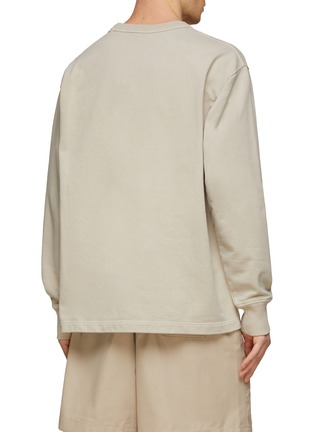 Back View - Click To Enlarge - ACNE STUDIOS - Chest Logo Loose Fit Cotton Crewneck Sweatshirt