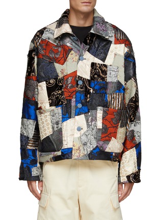 Main View - Click To Enlarge - ACNE STUDIOS - FRONT POCKETS PATCHWORK JACKET