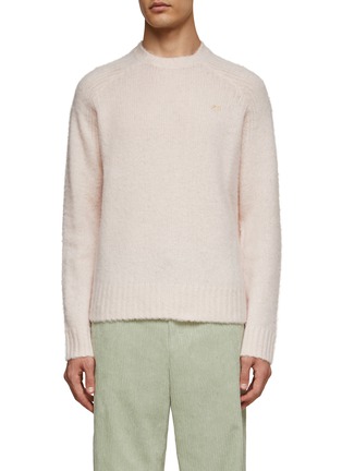 Main View - Click To Enlarge - ACNE STUDIOS - LOGO EMBROIDERY BRUSHED CREWNECK WOOL SWEATER