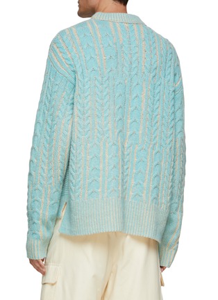 Back View - Click To Enlarge - ACNE STUDIOS - RIBBED CREWNECK WOOL BLEND KNIT SWEATER