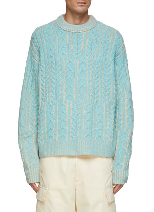 Main View - Click To Enlarge - ACNE STUDIOS - RIBBED CREWNECK WOOL BLEND KNIT SWEATER